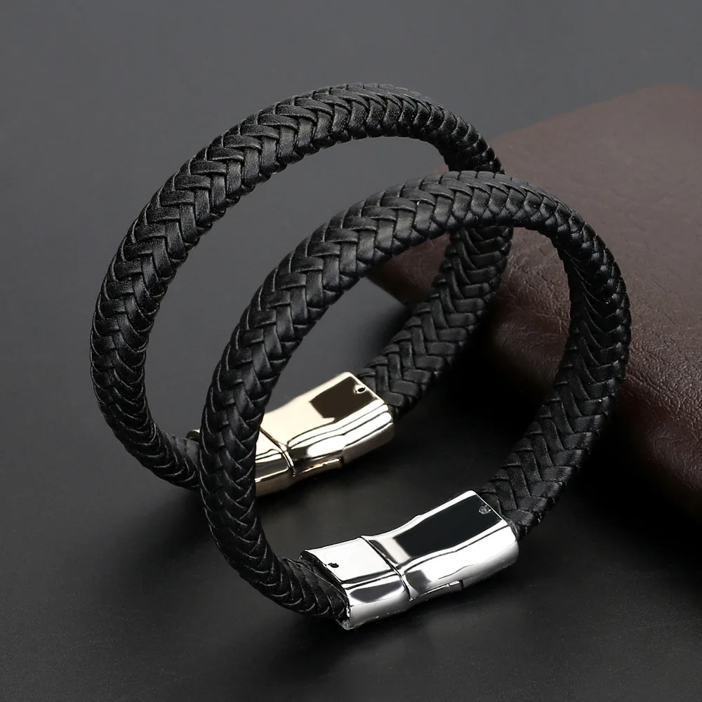 Men's Leather Zinc Alloy Bracelet Vintage Punk Hand-woven Leather Cord Magnetic Buckle Bracelet Wrist Jewelry Holiday Gifts
Men's Leather Zinc Alloy Bracelet Vintage Punk Hand-woven Leather Cord Magnetic Buckle Bracelet Wrist Jewelry Holiday Gifts