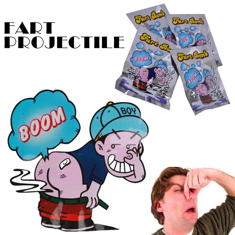 

50PCS Hot Sale Funny Fart Bomb Bags Stink Bomb Smelly April Fool's Day Novelty Gags Practical Joke Gadgets Toys Halloween Gift