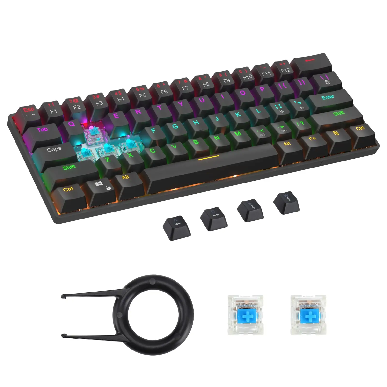Gaming Mechanical Keyboard Type-C USB Wired 61 Keys Keyboard With LED Backlit Blue Switch Office Gaming Keyboard For Mac/Windows
Gaming Mechanical Keyboard Type-C USB Wired 61 Keys Keyboard With LED Backlit Blue Switch Office Gaming Keyboard For Mac/Windows