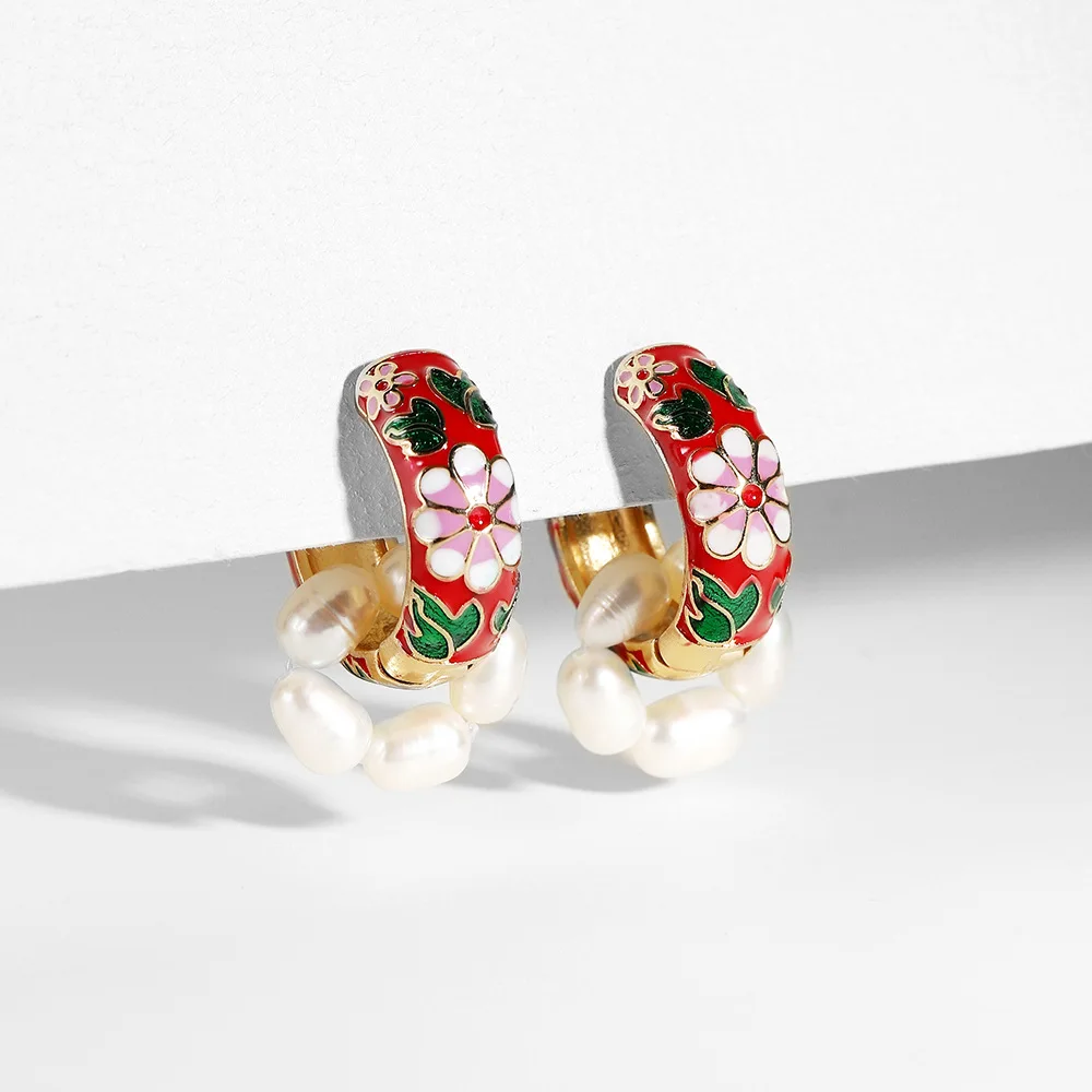 Bohemian Pearl Dangle Earrings For Women Girls Boho Baroque Elegant Style Floral Pattern Hoop Earring Fashion Jewelry Gifts
Bohemian Pearl Dangle Earrings For Women Girls Boho Baroque Elegant Style Floral Pattern Hoop Earring Fashion Jewelry Gifts