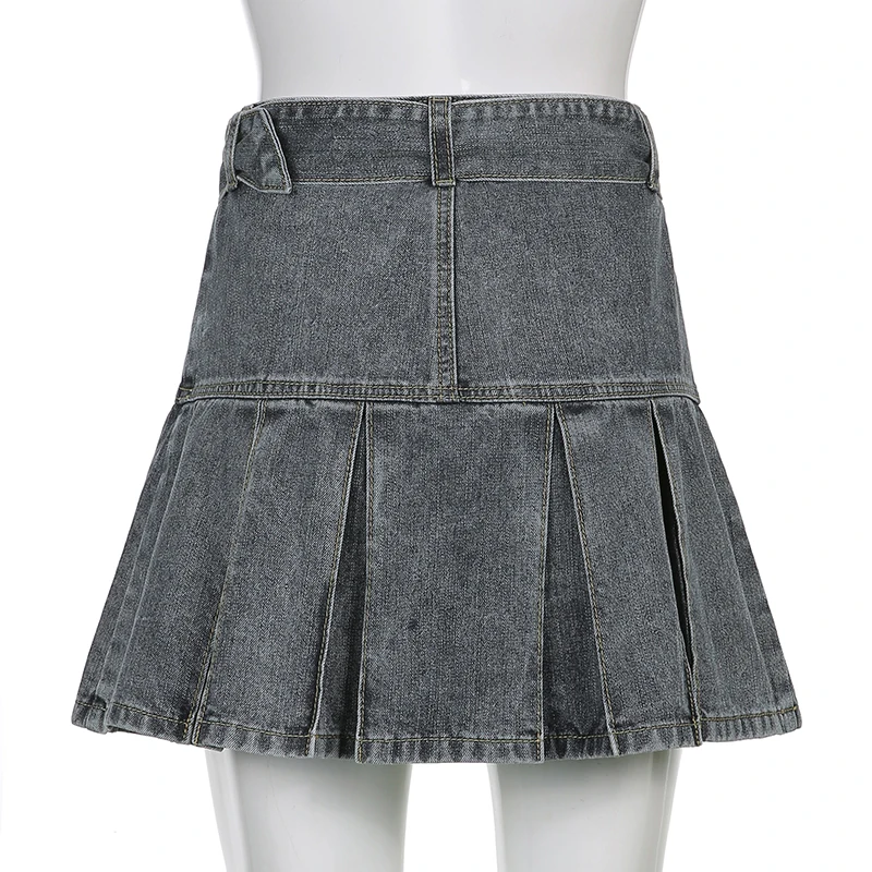 Darlingaga Vintage Fashion High Waist Denim Skirt Female Solid Summer Mini Skirts With Belt Streetwear Cute Pleated Skirt Korean
Darlingaga Vintage Fashion High Waist Denim Skirt Female Solid Summer Mini Skirts With Belt Streetwear Cute Pleated Skirt Korean