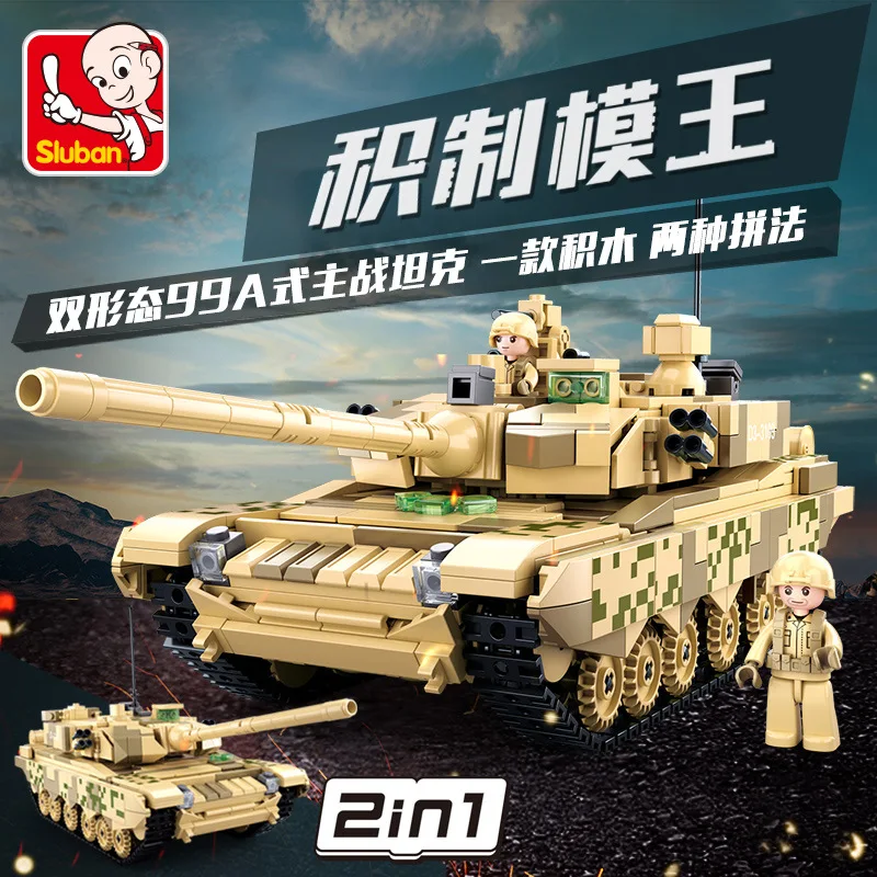 893PCS SLuban 0790 Military Series 99A Main Battle Tank Assembly Model Boy Assembly Building Blocks Toy Car Gift
893PCS SLuban 0790 Military Series 99A Main Battle Tank Assembly Model Boy Assembly Building Blocks Toy Car Gift