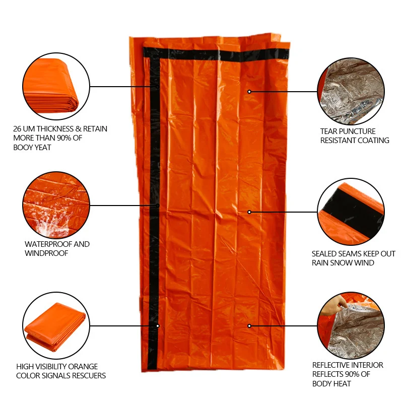Аварийный спальный мешок для кемпинга и походов, многоразовый спальный мешок для оказания первой помощи, палатка из полиэтиленовой пленки
Аварийный спальный мешок для кемпинга и походов, многоразовый спальный мешок для оказания первой помощи, палатка из полиэтиленовой пленки