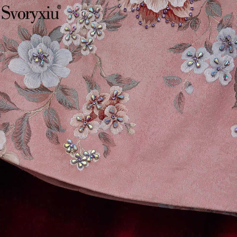Svoryxiu Designer Summer Fashion High Waist Mini A-Line Skirt Women's Crystal Beaded Flower Print Jacquard Pink Skirt 2021
Svoryxiu Designer Summer Fashion High Waist Mini A-Line Skirt Women's Crystal Beaded Flower Print Jacquard Pink Skirt 2021