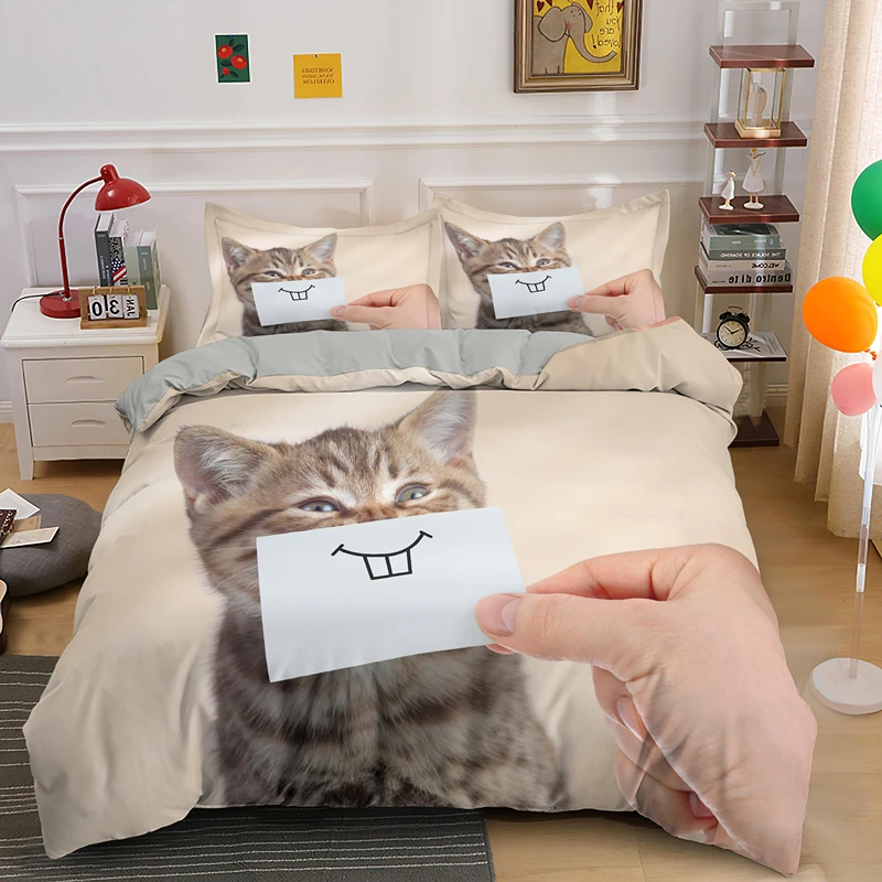 3D Funny Cute Cat Bedding Set For Adults Teen Girl Boy Duvet Cover With Pillowcase Single King Queen Size Quilt Covers 2/3PCS
3D Funny Cute Cat Bedding Set For Adults Teen Girl Boy Duvet Cover With Pillowcase Single King Queen Size Quilt Covers 2/3PCS