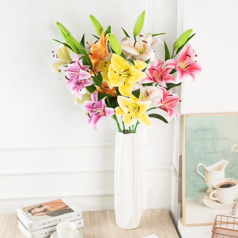 102cm Artificial Flower 3D Stereo Lily 3 Flower 1 Bud Home Restaurant Hotel Party Office Floor Decoration Flower Arrangement DIY
102cm Artificial Flower 3D Stereo Lily 3 Flower 1 Bud Home Restaurant Hotel Party Office Floor Decoration Flower Arrangement DIY