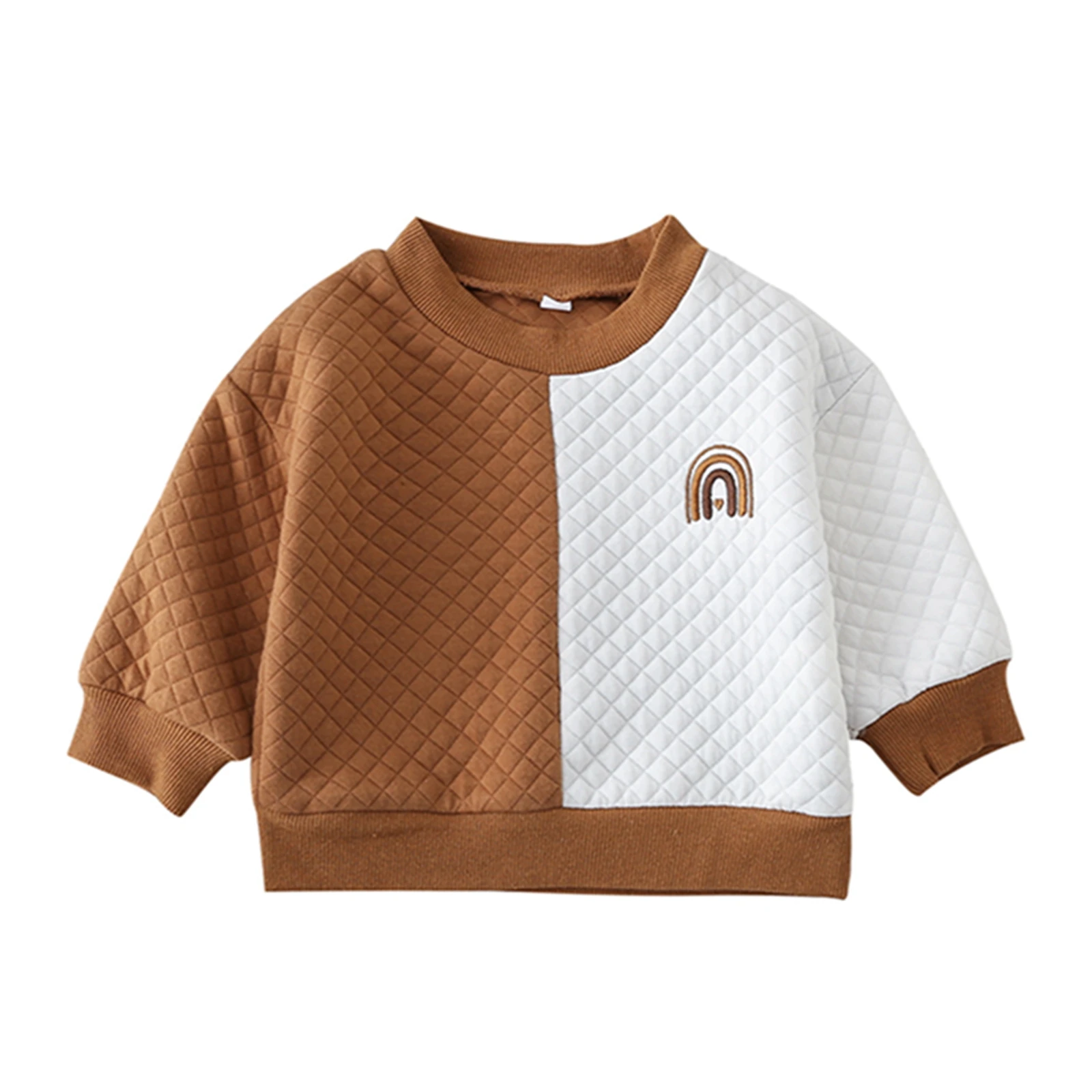 Kids Sweatshirt Autumn Contrast Color Rainbow Embroidery Pattern Long Sleeve Round Neck Quilted Pullover Tops for Party Vacation
Kids Sweatshirt Autumn Contrast Color Rainbow Embroidery Pattern Long Sleeve Round Neck Quilted Pullover Tops for Party Vacation