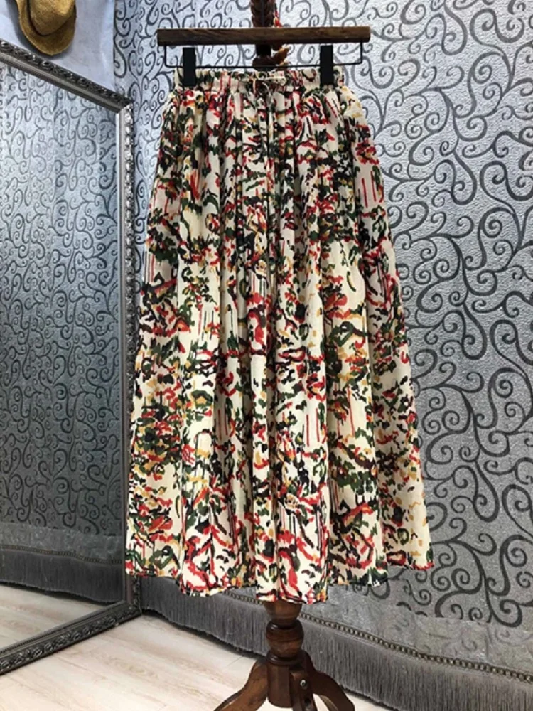 New 2021 Autumn Long Skirts High Quality Women Elastic Waist Fashion Print Casual Long Maxi Skirt Ladies Designer Style Skirt
New 2021 Autumn Long Skirts High Quality Women Elastic Waist Fashion Print Casual Long Maxi Skirt Ladies Designer Style Skirt