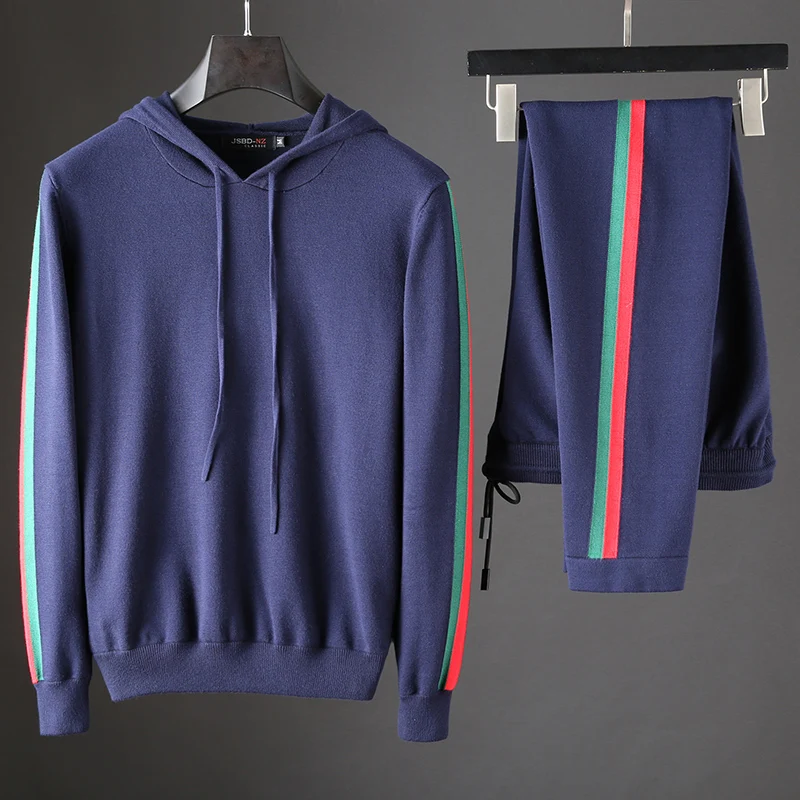 New high-end casual sports set men's hooded slim knit cashmere contrast color long sleeve two-piece men
New high-end casual sports set men's hooded slim knit cashmere contrast color long sleeve two-piece men