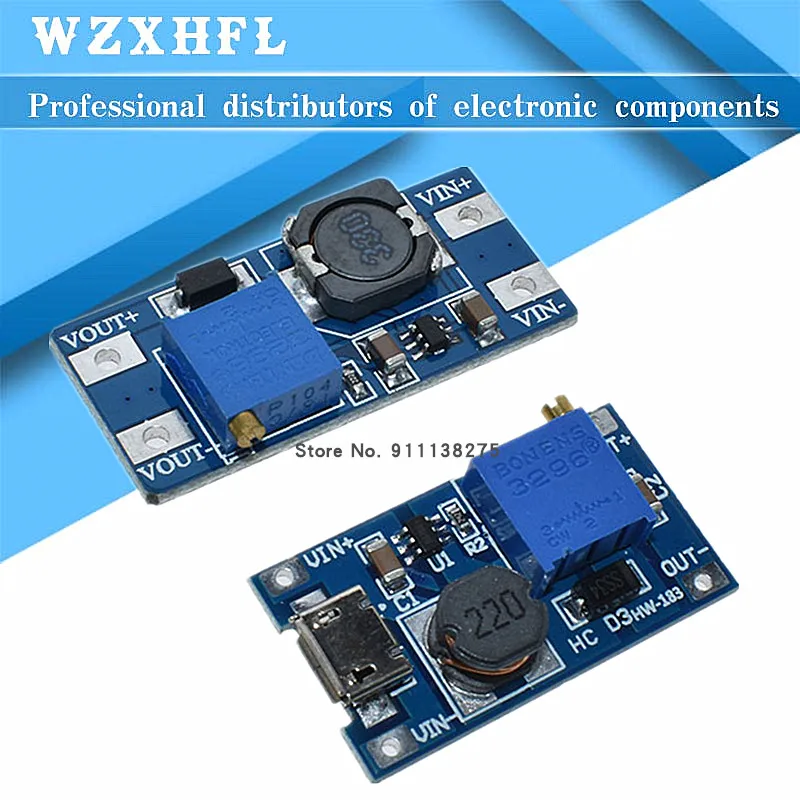 5 PCS MT3608 DC-DC Step Up Converter Booster Power Supply Module Boost Step-up Board MAX output 28V 2A for arduino
5 PCS MT3608 DC-DC Step Up Converter Booster Power Supply Module Boost Step-up Board MAX output 28V 2A for arduino