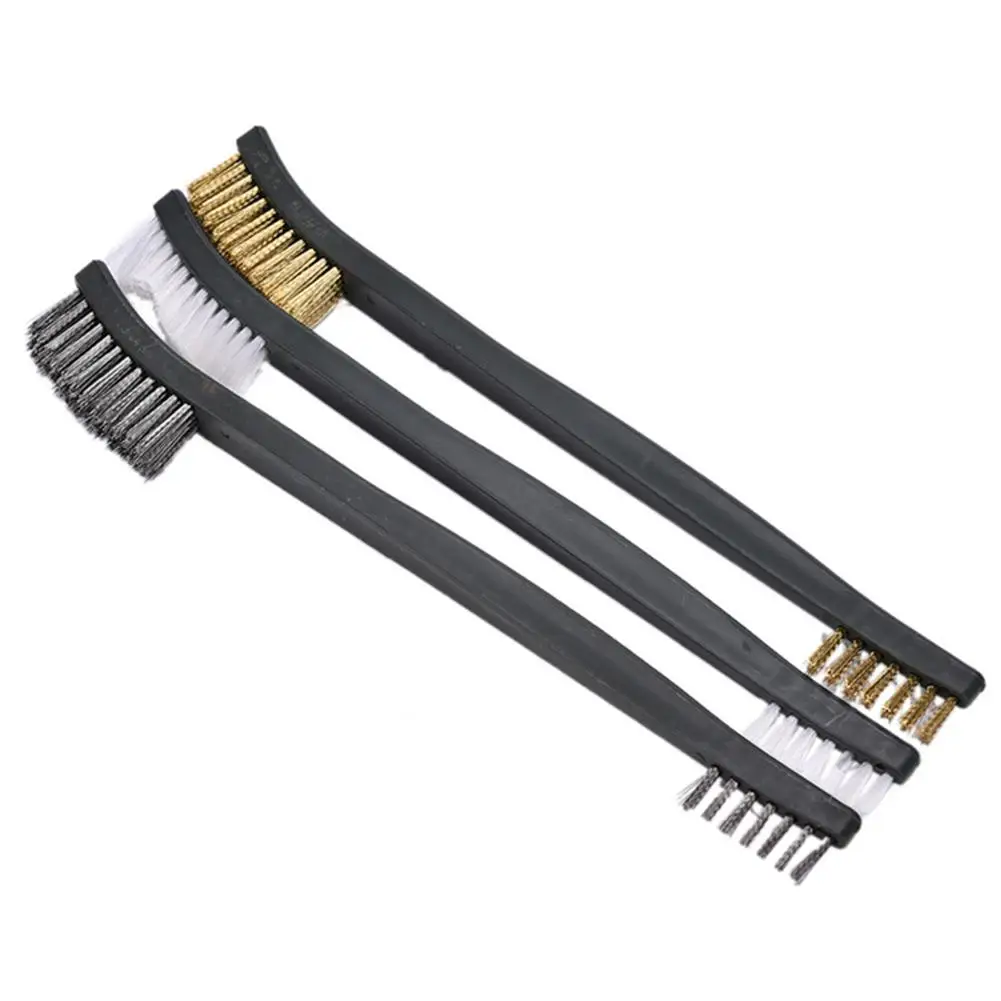 3 - Piece Mini Wire Brush Set Steel Brass Nylon Clean Polished Metal Rust - Proof Tool 3 Pieces Mini Wire Brush/Metal Rust Brush
3 - Piece Mini Wire Brush Set Steel Brass Nylon Clean Polished Metal Rust - Proof Tool 3 Pieces Mini Wire Brush/Metal Rust Brush