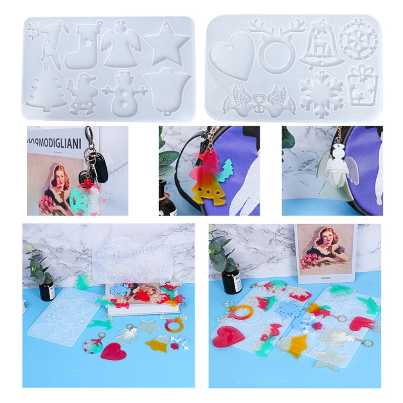 2Pcs/1 Pc Christmas Resin Mold for Holiday Ornament Coaster Casting Resin Pendant Molds for Keychain Soap Making 8 Patterns/Each
2Pcs/1 Pc Christmas Resin Mold for Holiday Ornament Coaster Casting Resin Pendant Molds for Keychain Soap Making 8 Patterns/Each