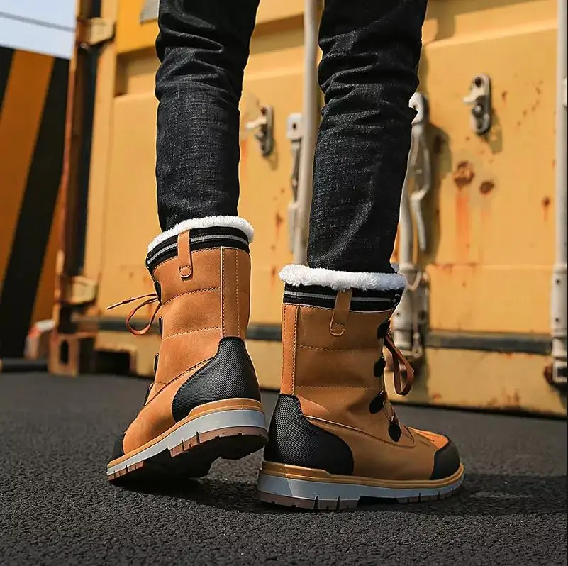 Winter Men Boots Waterproof Snow Shoes With Plush Warm Fashion PU Leather Mens Snow Boots Comfortable Big Size 47 48
Winter Men Boots Waterproof Snow Shoes With Plush Warm Fashion PU Leather Mens Snow Boots Comfortable Big Size 47 48