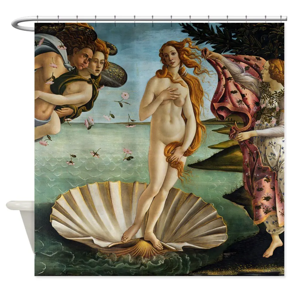 Декоративная тканевая душевая занавеска Botticelli с изображением дня рождения венерины
Декоративная тканевая душевая занавеска Botticelli с изображением дня рождения венерины