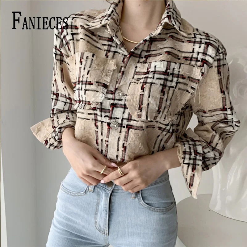 FANIECES английская клетчатая однобортная блузка с отложным воротником Женская Осенняя короткая тонкая ретро-блузка с длинным рукавом в клетк...
FANIECES английская клетчатая однобортная блузка с отложным воротником Женская Осенняя короткая тонкая ретро-блузка с длинным рукавом в клетк...