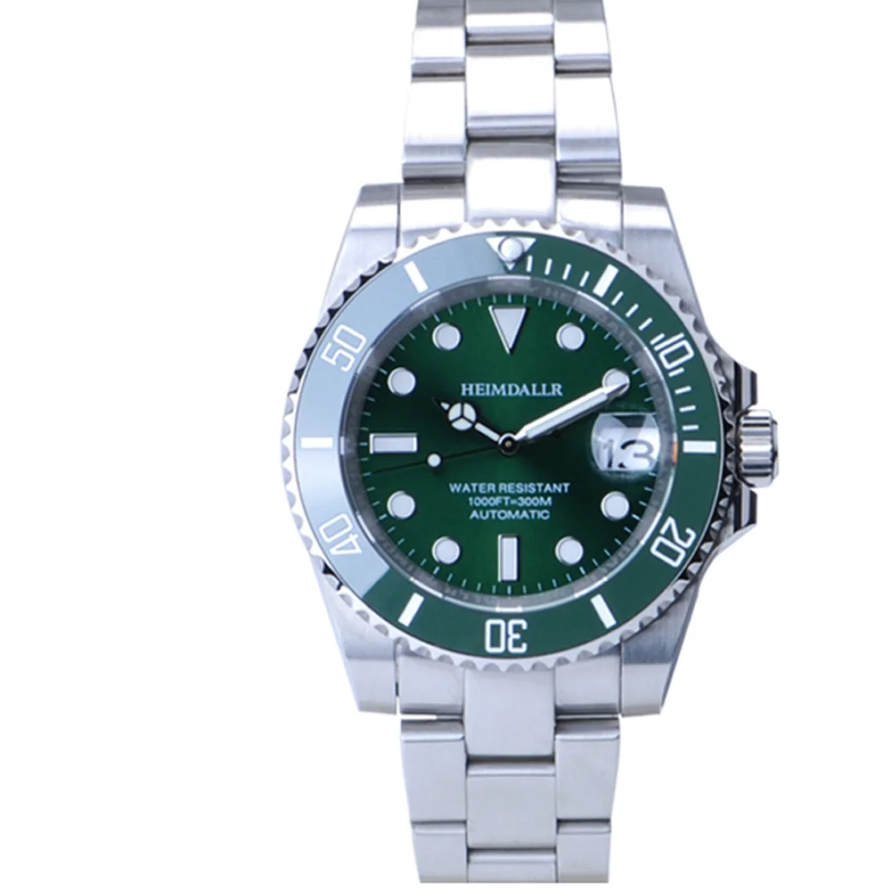 Heimdallr Men's Diver Watch Green Dial Sapphire Ceramic Bezel Luminous 300M Water Resistance NH35 Automatic Movement Watches
Heimdallr Men's Diver Watch Green Dial Sapphire Ceramic Bezel Luminous 300M Water Resistance NH35 Automatic Movement Watches