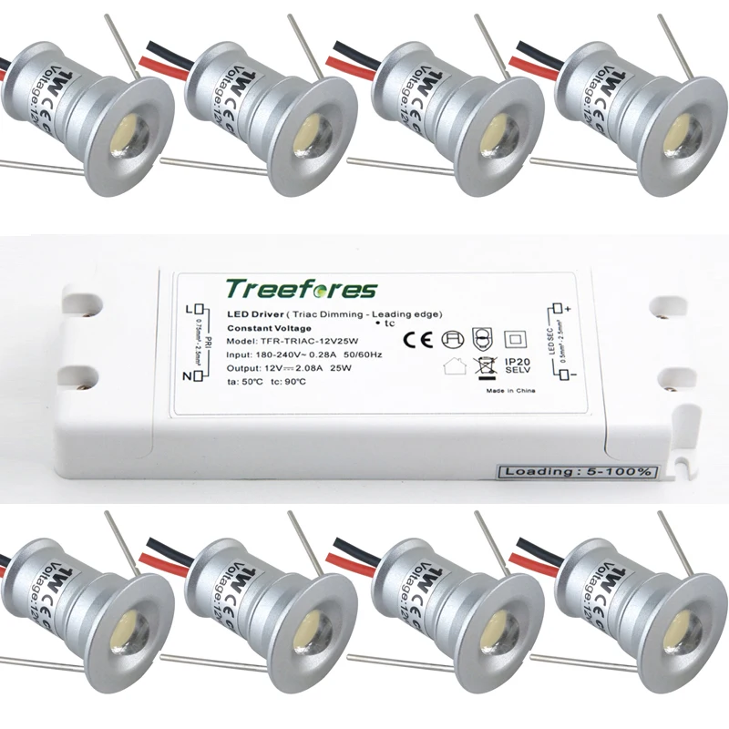 1W LED Downlight Mini Spot Lighting 12V + Triac Dimmable Power Supply Home Indoor Kitchen Cabinet Recessed Light Kit Stair Lamps
1W LED Downlight Mini Spot Lighting 12V + Triac Dimmable Power Supply Home Indoor Kitchen Cabinet Recessed Light Kit Stair Lamps