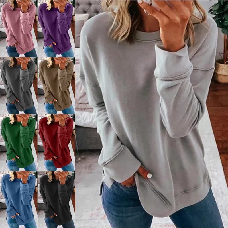 2021 Spring Autumn Womens Top Pullover Loose Solid Long Sleeve Tshirts for Women Tops for Women Donsignet
2021 Spring Autumn Womens Top Pullover Loose Solid Long Sleeve Tshirts for Women Tops for Women Donsignet