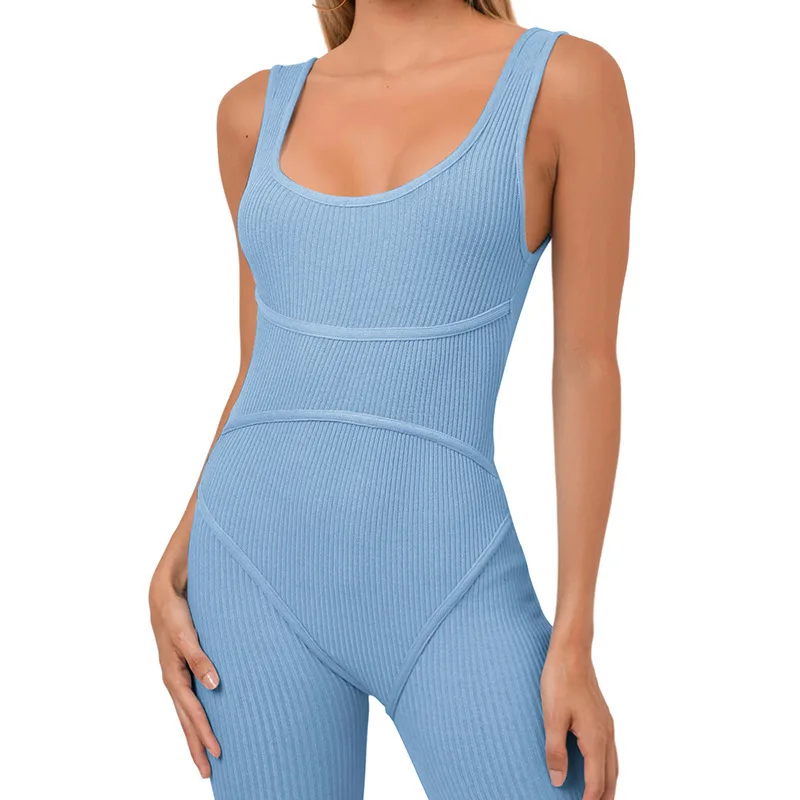 Sexy Ribbed Knit Sleeveless Bodycon Romper Solid Sports Casual One Piece Jumpsuit Women Summer 2020 Playsuit 
Sexy Ribbed Knit Sleeveless Bodycon Romper Solid Sports Casual One Piece Jumpsuit Women Summer 2020 Playsuit