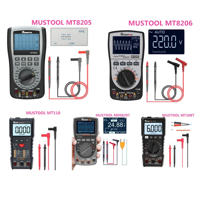 Цифровой Интеллектуальный Ручной осциллограф MUSTOOL MT8205 MT8206 MDS8207 MT108T MT110 2 в 1, мультиметр с сопротивлением переменного/постоянного тока
Цифровой Интеллектуальный Ручной осциллограф MUSTOOL MT8205 MT8206 MDS8207 MT108T MT110 2 в 1, мультиметр с сопротивлением переменного/постоянного тока
