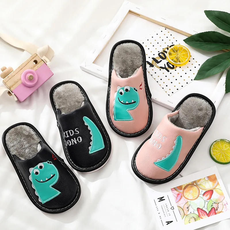 Children's winter cotton slippers PU waterproof non-slip thick bottom plus velvet dinosaur Children Slippers cold-resistant
Children's winter cotton slippers PU waterproof non-slip thick bottom plus velvet dinosaur Children Slippers cold-resistant