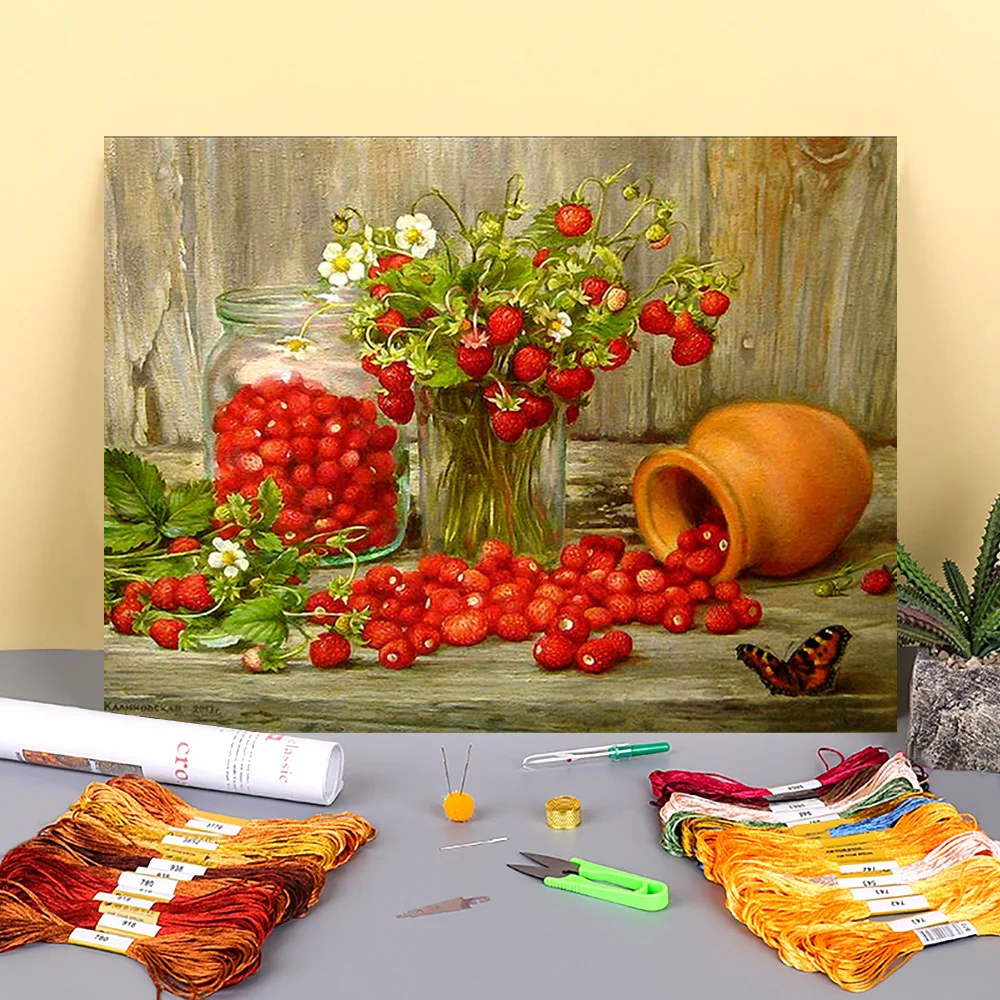 Rose Vase Flower Basket DIY Cross Stitch Embroidery 11CT Kits Needlework Craft Set Printed Canvas Cotton Thread Wholesale
Rose Vase Flower Basket DIY Cross Stitch Embroidery 11CT Kits Needlework Craft Set Printed Canvas Cotton Thread Wholesale