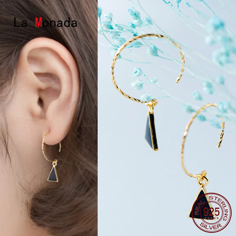 La Monada 925 Sterling Silver Earrings Small Fashion Hoop Earrings For Women Silver 925 Triangle Earring Piercing Jewelry Hook 
La Monada 925 Sterling Silver Earrings Small Fashion Hoop Earrings For Women Silver 925 Triangle Earring Piercing Jewelry Hook