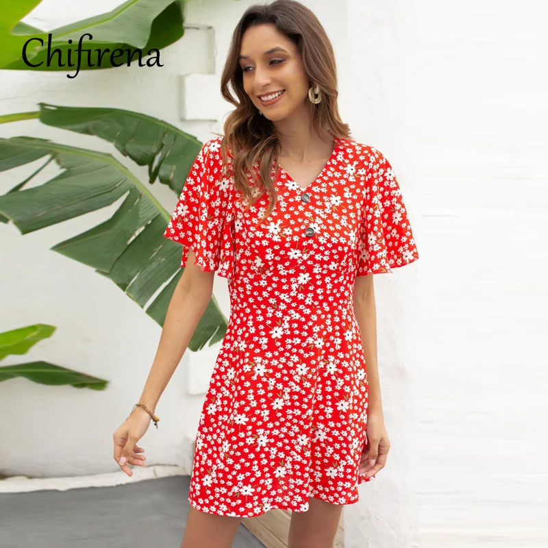 Chifirena Summer Short-Sleeve Mini Women's Dress 2021 Floral Print A-line Sexy Dresses A-line Sundress Beach Boho Red Vestidos
Chifirena Summer Short-Sleeve Mini Women's Dress 2021 Floral Print A-line Sexy Dresses A-line Sundress Beach Boho Red Vestidos