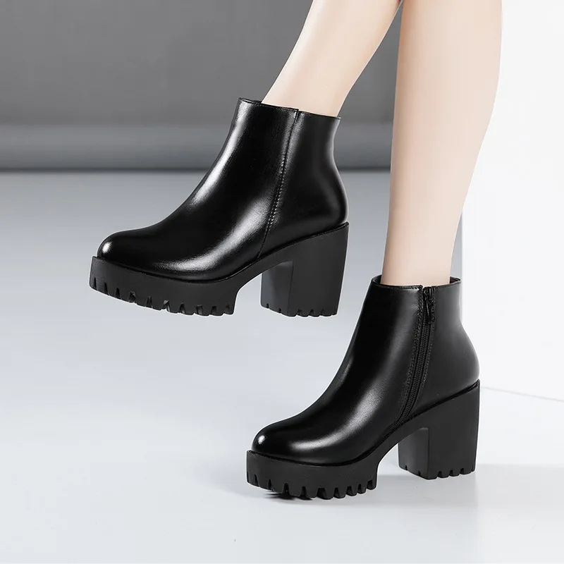 High Heel Women Winter Boots Black Platform Short Boots Ladies Ankle Boots
High Heel Women Winter Boots Black Platform Short Boots Ladies Ankle Boots