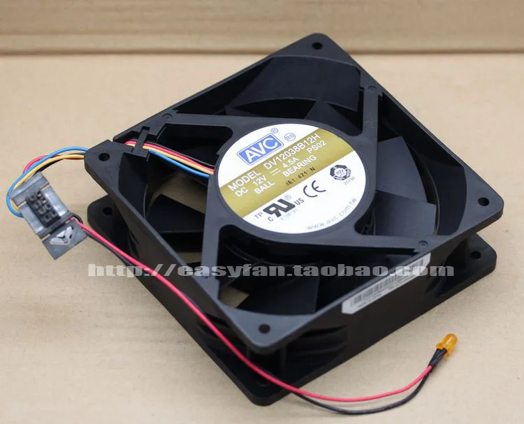 Original AVC 12038 12cm 12V 4.5A 4-wire Ultra-Violent Booster cooling fan DV12038B12H cooler 120x120x38mm
Original AVC 12038 12cm 12V 4.5A 4-wire Ultra-Violent Booster cooling fan DV12038B12H cooler 120x120x38mm