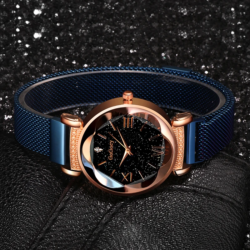 New Luxury Fashion Starry Sky Mosaic Diamond Quartz Mesh Belt Magnetic Buckle Ladies Watches Bracelet Quartz Wrist Watches
New Luxury Fashion Starry Sky Mosaic Diamond Quartz Mesh Belt Magnetic Buckle Ladies Watches Bracelet Quartz Wrist Watches