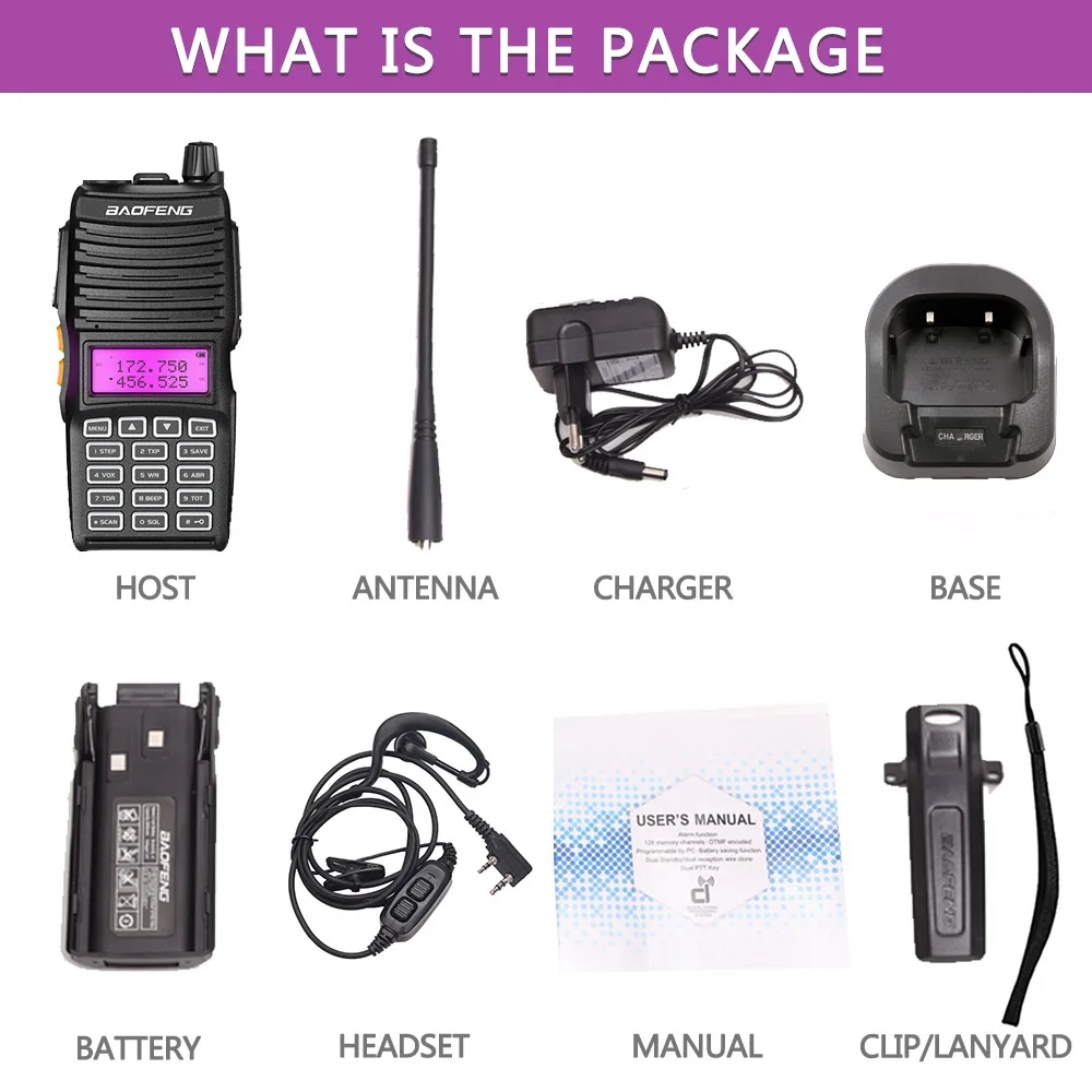Baofeng Amateur UV-82Pro Real 10W Powerful Portable Two Way CB Radio Dual PPT 30KM Long Distance Upgrade Of UV-82 Walkie Talkie
Baofeng Amateur UV-82Pro Real 10W Powerful Portable Two Way CB Radio Dual PPT 30KM Long Distance Upgrade Of UV-82 Walkie Talkie