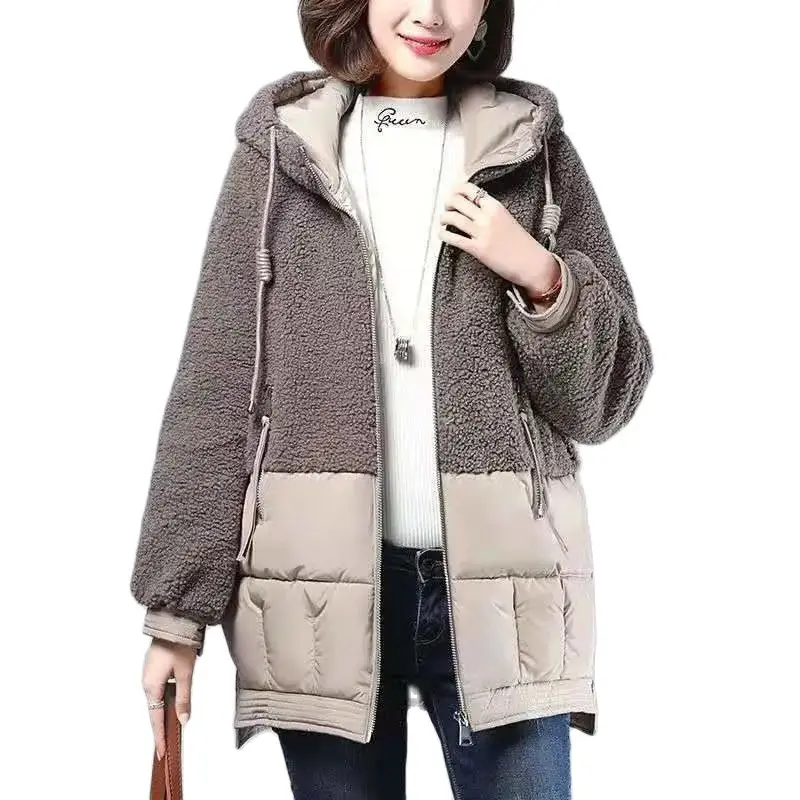 Women Cotton Coat New 2021 Winter Plus Velvet Thicken Mid-long Loose Large Size Imitation Lamb Velvet Hair Cotton Ladies Jacket
Women Cotton Coat New 2021 Winter Plus Velvet Thicken Mid-long Loose Large Size Imitation Lamb Velvet Hair Cotton Ladies Jacket