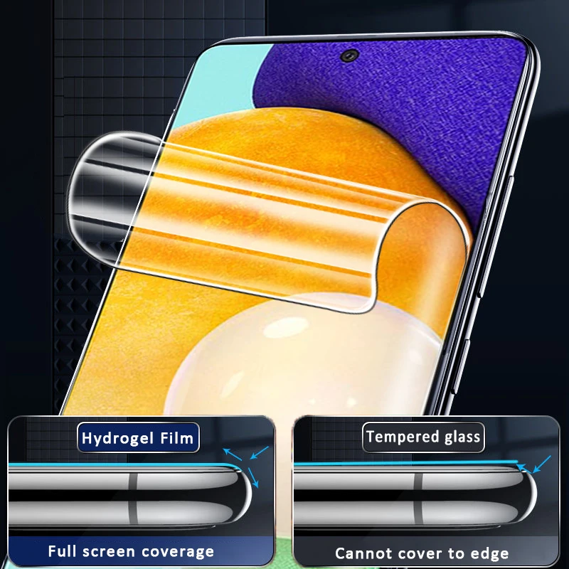 1-2 шт гидрогель пленка Защитная крышка для samsung A52 A72 4G и 5G с полным покрытием