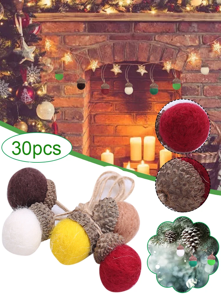 30Pcs Felt Acorn Hanging Ornaments Wool Felted Balls with Linen Rope Rustic Farmhouse Decor for Xmas Tree Wall Home Party
30Pcs Felt Acorn Hanging Ornaments Wool Felted Balls with Linen Rope Rustic Farmhouse Decor for Xmas Tree Wall Home Party