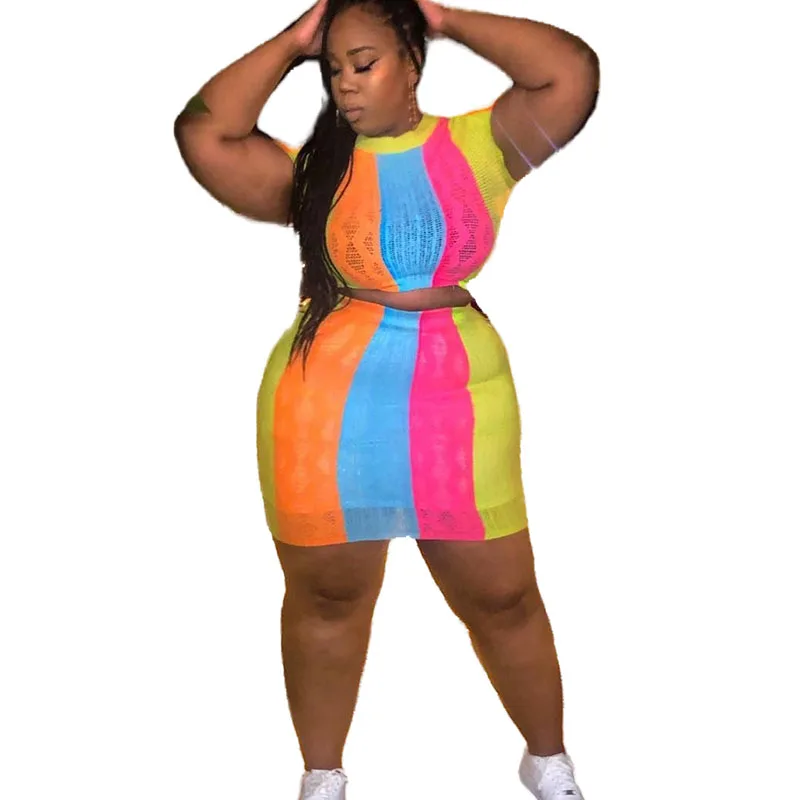 Plus Size Women Clothing 2 Piece Set Mesh Crop Tops and Skirt Set Streetwear Sexy Loungewear Outfits Fashion 2021 New
Plus Size Women Clothing 2 Piece Set Mesh Crop Tops and Skirt Set Streetwear Sexy Loungewear Outfits Fashion 2021 New