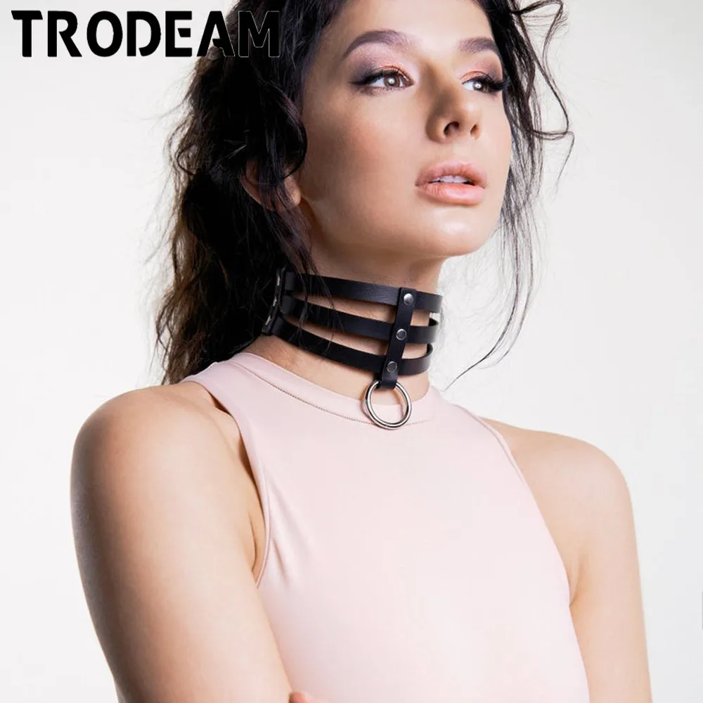 TRODEAM новый ошейник из искусственной кожи 3 слоя шейный ремень Регулируемый пояс