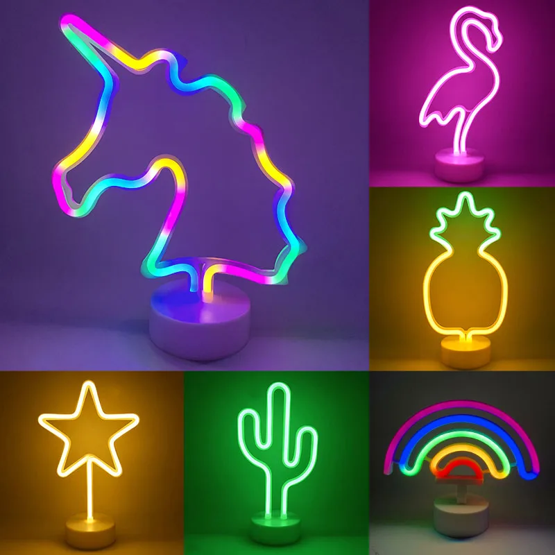 Neon Sign Lamp Decoration Lovely LED Night Lamp Rainbow Unicorn Shape Light For Children Bedroom Home Decor Baby Gift Kids Favor
Neon Sign Lamp Decoration Lovely LED Night Lamp Rainbow Unicorn Shape Light For Children Bedroom Home Decor Baby Gift Kids Favor