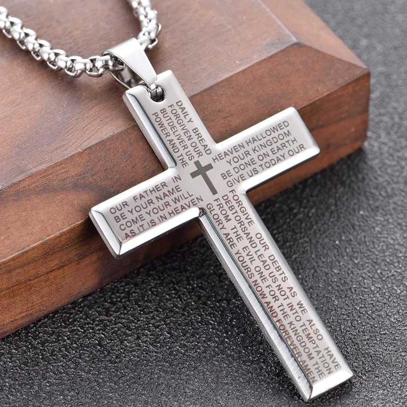 Classic Stainless Steel Bible Cross Necklace Pendant Men Hip Hop Jewelry Fashion Gold Silver Color Gun Black Long Chain Necklace
Classic Stainless Steel Bible Cross Necklace Pendant Men Hip Hop Jewelry Fashion Gold Silver Color Gun Black Long Chain Necklace