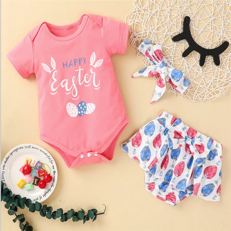 0-18M Baby Egg Print Clothes Set, Girls Sweet Short Sleeve O-neck Romper+Shorts with Ruffle+Bow-knot Headband Summer
0-18M Baby Egg Print Clothes Set, Girls Sweet Short Sleeve O-neck Romper+Shorts with Ruffle+Bow-knot Headband Summer