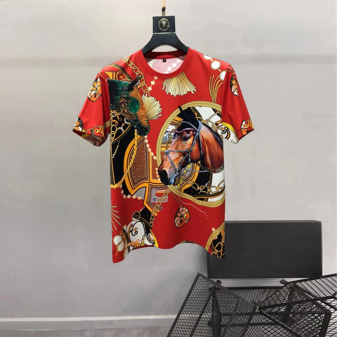 Summer Fashion Europe Men's High quality diamonds cotton T-shirts hot fashion horse print Tee Tops A570
Summer Fashion Europe Men's High quality diamonds cotton T-shirts hot fashion horse print Tee Tops A570
