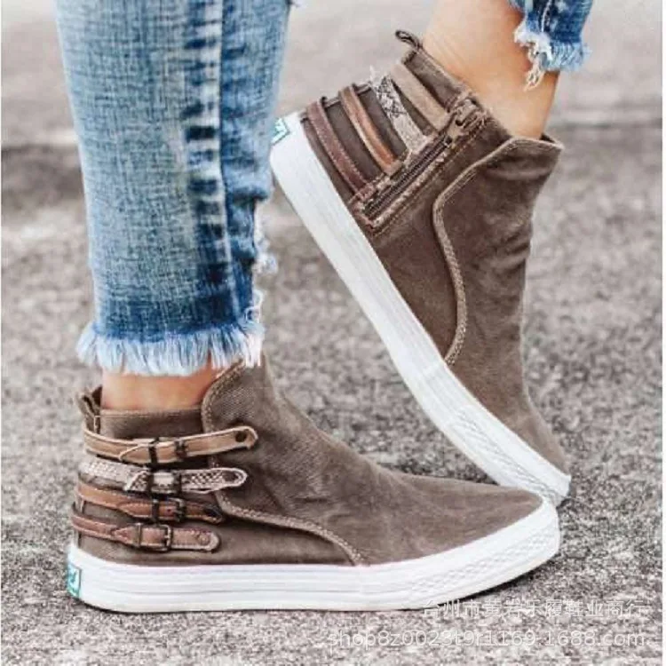 Hot style 2020 autumn new sports casual single shoes zipper flat heel large size canvas shoes women's shoes
Hot style 2020 autumn new sports casual single shoes zipper flat heel large size canvas shoes women's shoes