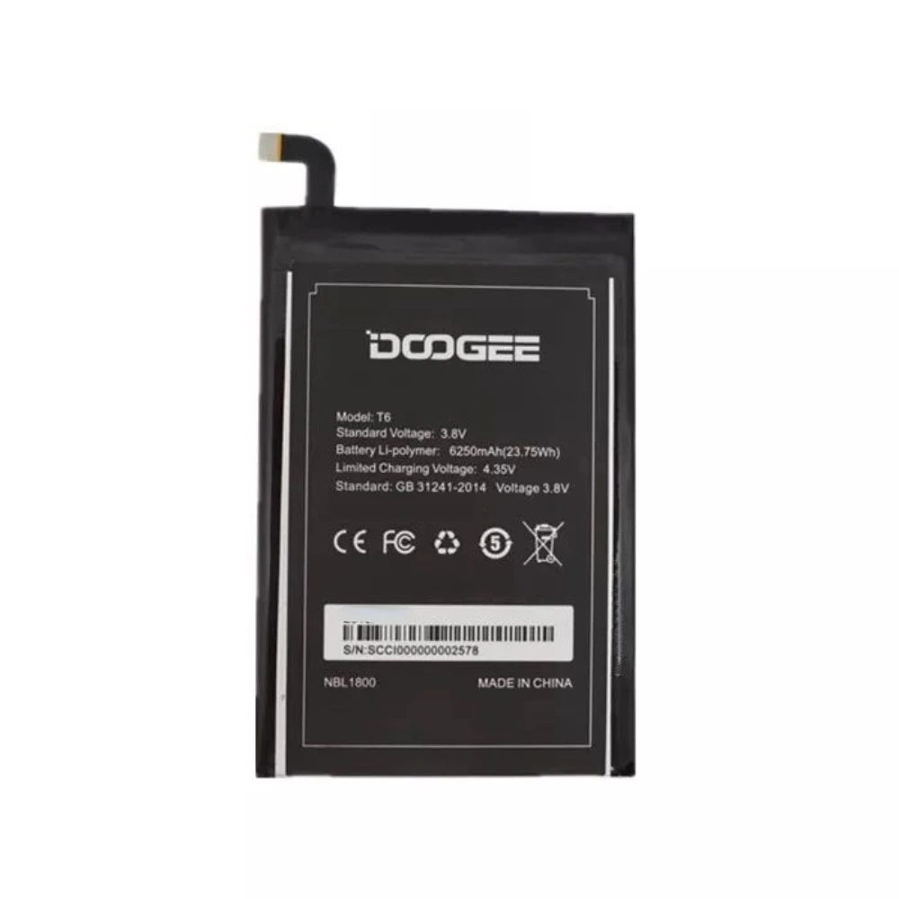 DOOGEE T6 pro Battery 6250mAh 100% Original New Replacement accessory accumulators For DOOGEE T6 Smart Phone + In stock
DOOGEE T6 pro Battery 6250mAh 100% Original New Replacement accessory accumulators For DOOGEE T6 Smart Phone + In stock