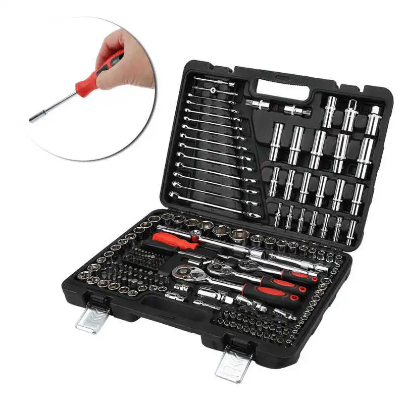215Pcs Universal Ratchet Wrench Set 1/4in 3/8in 1/2in Socket Set Tool Case Hand Tool Kits with Box Repair Tools Set
215Pcs Universal Ratchet Wrench Set 1/4in 3/8in 1/2in Socket Set Tool Case Hand Tool Kits with Box Repair Tools Set