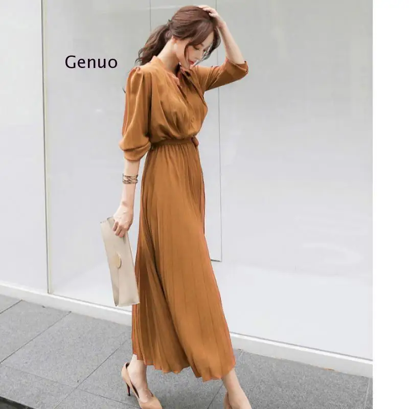 Women Plus Size Dress Loose Solid V-Neck Dress Women Long Sleeve Pleated Party Dresses Elegant Sashes Ladies Dresses Ropa Mujer
Women Plus Size Dress Loose Solid V-Neck Dress Women Long Sleeve Pleated Party Dresses Elegant Sashes Ladies Dresses Ropa Mujer