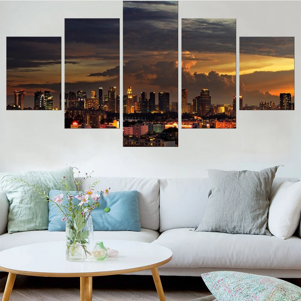 5 Pieces Wall Art Canvas Painting Red Sunset City Landscape Poster Modern Home Decoration Pictures Living Room Modular
5 Pieces Wall Art Canvas Painting Red Sunset City Landscape Poster Modern Home Decoration Pictures Living Room Modular