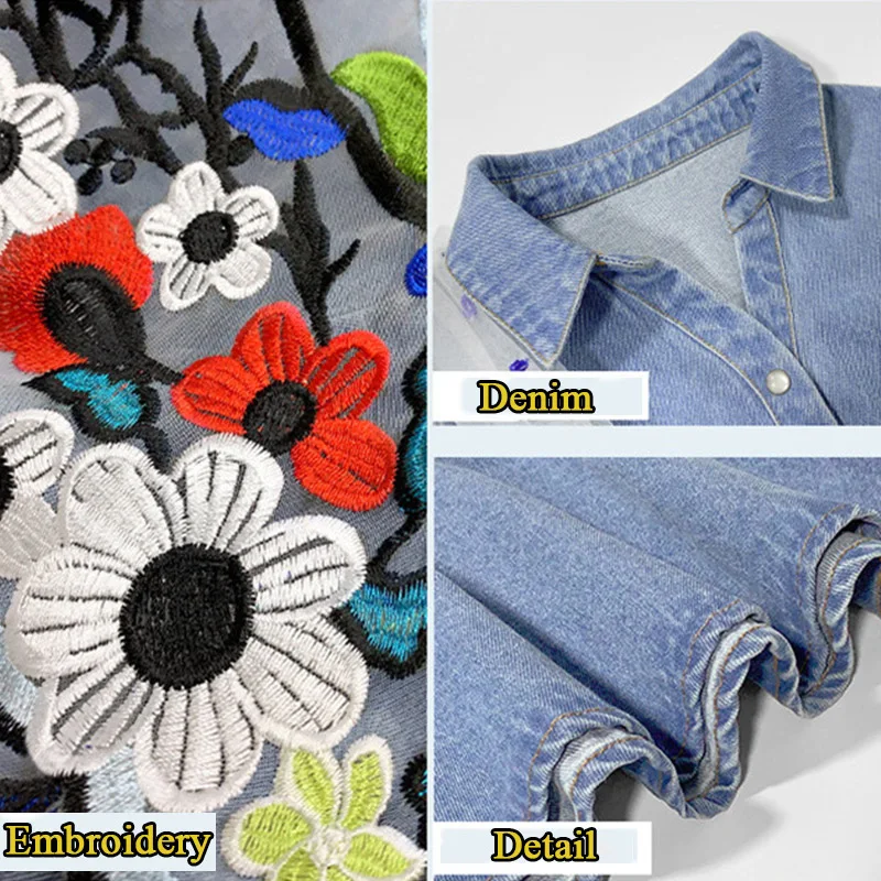 Summer Embroidery Denim Dresses Women 2021 Mesh Button Up Blue Turn-Down Collar Sleeveless Mini Dresses Short Sundress Vestidos
Summer Embroidery Denim Dresses Women 2021 Mesh Button Up Blue Turn-Down Collar Sleeveless Mini Dresses Short Sundress Vestidos