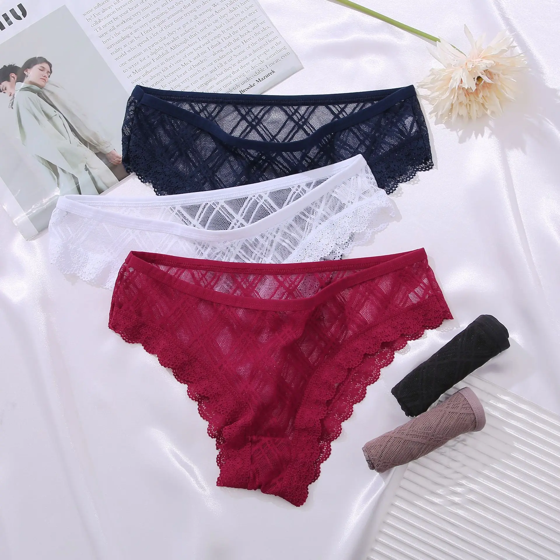 2021 Casual Fashion Women's Underwear, White Lace Mid-Waist Underwear, Transparent Underwear, Pure Color Women's Underwear, Brea
2021 Casual Fashion Women's Underwear, White Lace Mid-Waist Underwear, Transparent Underwear, Pure Color Women's Underwear, Brea
