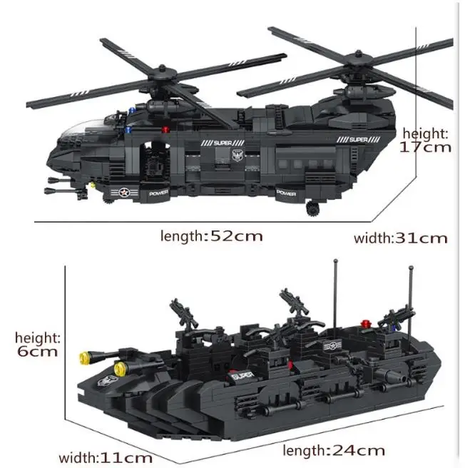 Military Model Building Blocks Kits SWAT Team Transport Helicopter SWAT City Police Toys For Children Kids Gift
Military Model Building Blocks Kits SWAT Team Transport Helicopter SWAT City Police Toys For Children Kids Gift