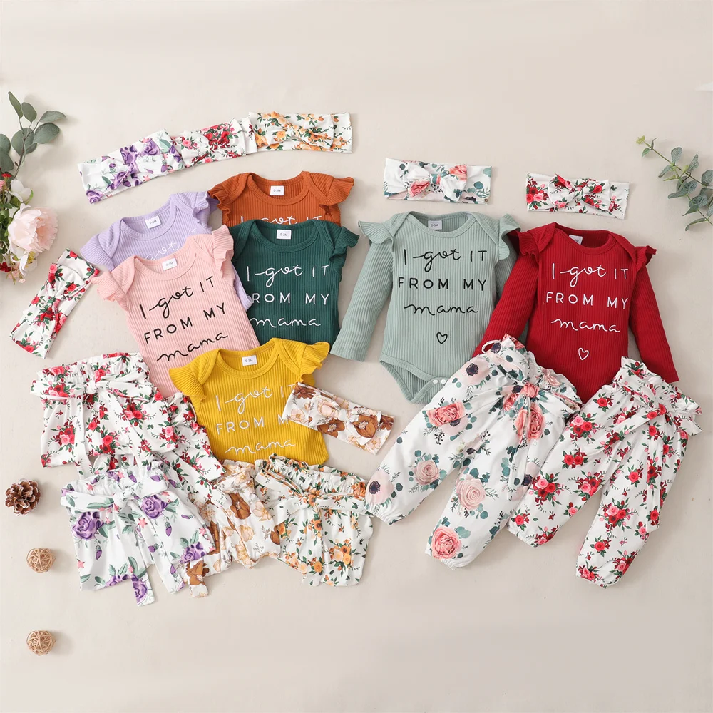 Knitted Baby Girl Clothes Long Sleeve Ruffled Baby Bodysuit Floral Headband Infant Girl Clothes for New Born Children's Clothing
Knitted Baby Girl Clothes Long Sleeve Ruffled Baby Bodysuit Floral Headband Infant Girl Clothes for New Born Children's Clothing